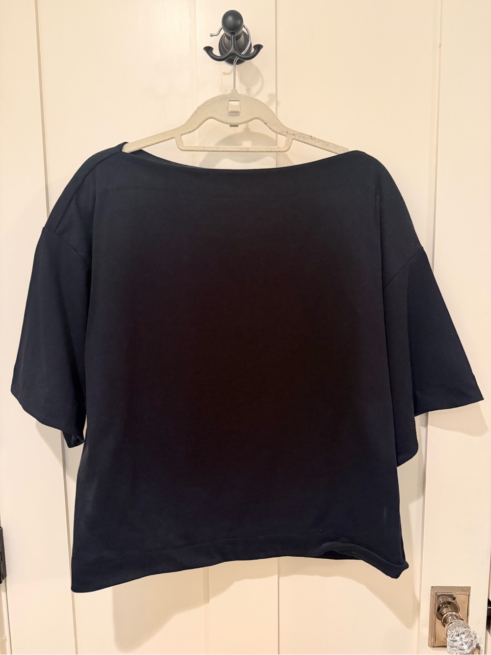Banana Republic black Cotton Boat Neck Oversized Top Size L